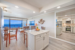 Kitchen counter and partial living area