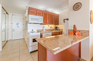 Kitchen with countertop table