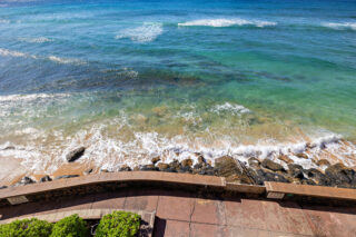 Looking down from lanai balcony