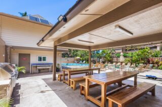 Picnic tables in Cabana